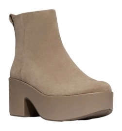 FitFlop Women Platfforms Suede Heeled Ankle Boots Taupe