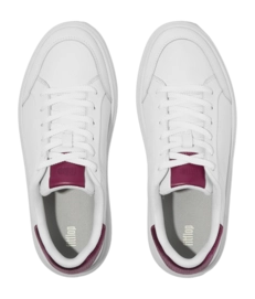 FitFlop Women RTG Sequin-Backtab Leather Sneakers Urban White/Ruby