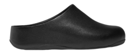 FitFlop Women Shuv Tumbled-Leather Clogs All Black