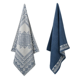 Tea Towel Elias Tile Blue (Set of 2)