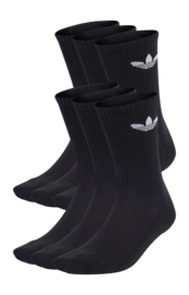 adidas Unisex Trefoil Cushion Black (6 pack)