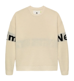 Crewneck New Amsterdam Surf Association Name Knit Ecru Black Black