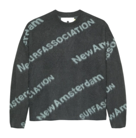 Crewneck New Amsterdam Surf Association Jacquard Knit Shark Green Teal