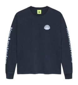 Langarmshirt New Amsterdam Surf Association Logo Navy Denim Blue