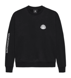 Crewneck New Amsterdam Surf Association Logo Black White White 2025