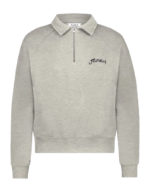 Half Zip Flâneur Signature Raglan Herren Heather Cool Grey