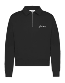 Halb-Zip Flâneur Signature Raglan Herren Black
