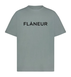 T-Shirt Flâneur Printed Logo Herren Steel Green