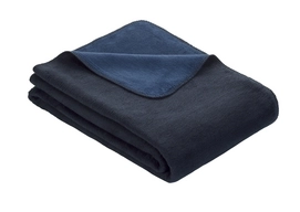 Plaid Ibena Doubleface Dublin Marine Blau