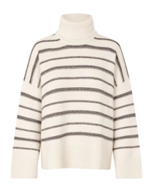 Rollkragen Samsoe Samsoe Sakeiku Stripe Damen Clear Cream St.