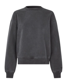 Crew Neck Samsoe Samsoe Sava Sweatshirt Damen Charcoal Art