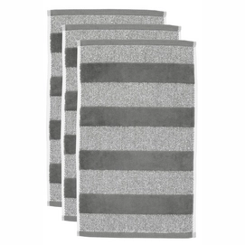 Serviette Invité Beddinghouse Sheer Stripe Anthracite (Set de 3)