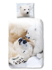Dekbedovertrek Good Morning Kids Cute Bear White Katoen