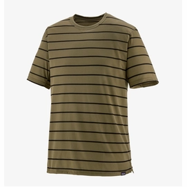 T-Shirt Patagonia Men's Cap Cool Trail Shirt Furrow Stripe Sage Khaki