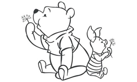Muursticker Anel Wishing Pooh Middel