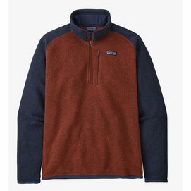 Fleece Jumper Patagonia Mens Better Sweater 1/4 Zip Barn Red/ New Navy-S