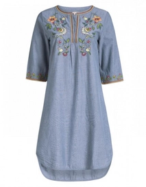 Robe de Plage PiP Studio Drew Embroidery Summer Flower Blue
