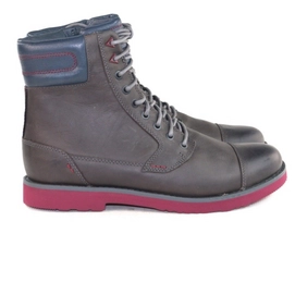 Teva Durban Tall Leather Grijs Veterschoen