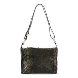 Crossbody Bag Fred De La Bretoniere Anaconda Printed Leather Dark Grey Medium