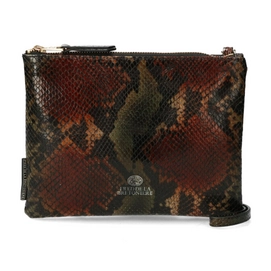 Crossbody Fred De La Bretoniere Shiny Croco Printed Leather Brown Multi Large