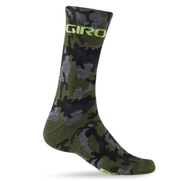 Fietssok Giro Merino Season Wool Camo Highlight Tellow