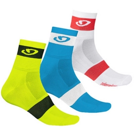 Chaussette de Cyclisme Giro Comp Racer 3 Pack Bright Red Blue Charcoal