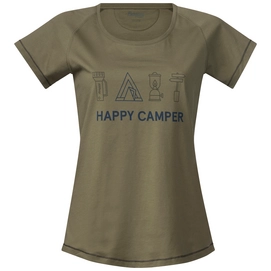 T-Shirt Bergans Femme Happy Camper Tee Khaki Green Dark Steel Blue Seaweed