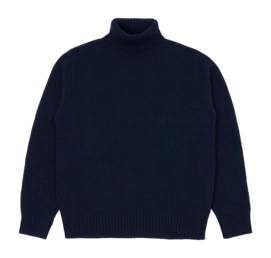 Tricot Universal Works Homme Rol Neck Navy-L