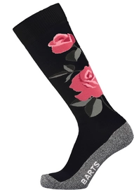 Skisocke Barts Roses Black Unisex