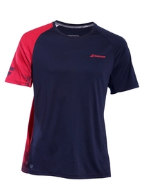 Tennisshirt Babolat Boys Performance Crew Neck Tee Black Salsa