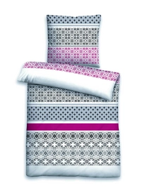 Bettwäsche Biberna Soft gemustert Seersucker