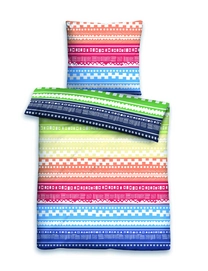Bettwäsche Biberna Blau Soft-Seersucker