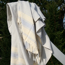 Serviette Hammam 2 personnes Call it Gris Rayé
