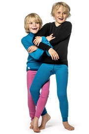 Ondergoed Woolpower Kids Long Johns 200 Light Blue