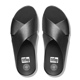 Slipper FitFlop Kys™ Slide Leather All Black