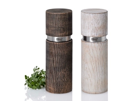 Peper- en zoutmolen AdHoc Texture Antique Zwart 15 cm