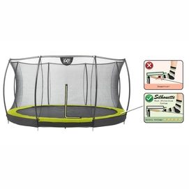 Trampoline EXIT Toys Silhouette Ground 366 Lime Safetynet