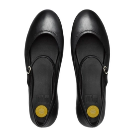 Ballerina FitFlop F-Pop™ Mary Jane Leather All Black