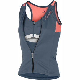 Fietsshirt Castelli Women Solare Top Dark Steel Blue Salmon
