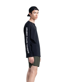 Trui Herschel Supply Co. Men's Long Sleeve Tee Sleeve Print Black White