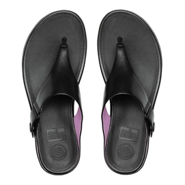 Slipper FitFlop Gladdie™ Toe-Post Leather Black