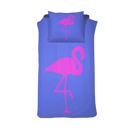 Dekbedovertrek Damai Best Flamingo Forever Electric Blue Percal