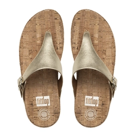 Slipper FitFlop The Skinny™ Leather Metallic Pale Gold