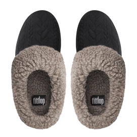 Clog FitFlop Loaff™ Quilted Slipper Textile Black