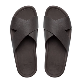 Sandaal FitFlop Surfer™ Slide Leather Chocolate