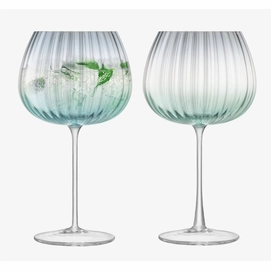 3---Cocktailglas L.S.A. Dusk Balloon Glas Groen Grijs 650 ml (2-Delig)-3
