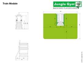 Speelset Jungle Gym Jungle Cubby + Train Blauw