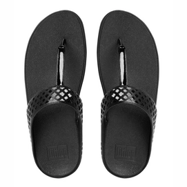Slipper FitFlop Safi™ Toe-Post Leather All Black