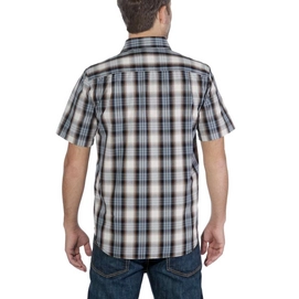 Blouse Carhartt Men S/S Essential Open Collar Shirt Plaid Steel Blue