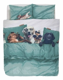 Housse de Couette Covers & Co Lazy Dogs Sea Green Coton